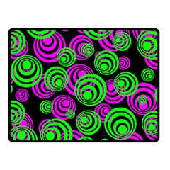 Neon Green And Pink Circles Fleece Blanket (small)