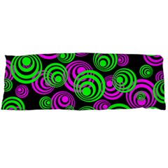 Neon Green And Pink Circles Body Pillow Case (dakimakura) by PodArtist