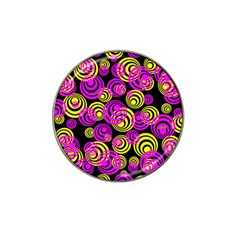 Neon Yellow And Hot Pink Circles Hat Clip Ball Marker (10 Pack) by PodArtist