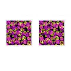 Neon Yellow And Hot Pink Circles Cufflinks (square) by PodArtist