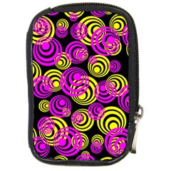 Neon Yellow And Hot Pink Circles Compact Camera Cases by PodArtist