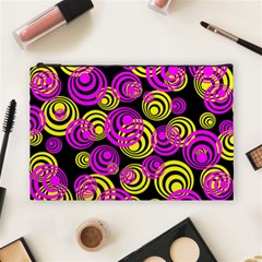 Neon Yellow And Hot Pink Circles Cosmetic Bag (large)  by PodArtist