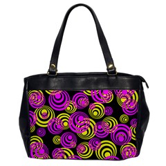 Neon Yellow And Hot Pink Circles Office Handbags by PodArtist