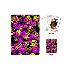 Neon Yellow And Hot Pink Circles Playing Cards (mini)  by PodArtist