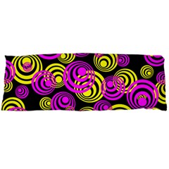 Neon Yellow And Hot Pink Circles Body Pillow Case Dakimakura (two Sides) by PodArtist