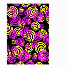 Neon Yellow And Hot Pink Circles Small Garden Flag (two Sides) by PodArtist