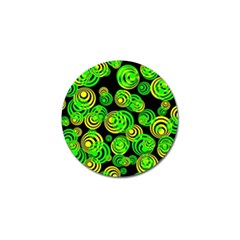 Neon Yellow And Green Circles On Black Golf Ball Marker (10 Pack) by PodArtist