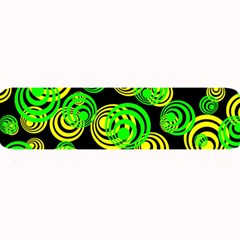 Neon Yellow And Green Circles On Black Large Bar Mats