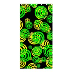 Neon Yellow And Green Circles On Black Shower Curtain 36  X 72  (stall)  by PodArtist