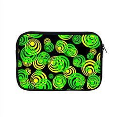 Neon Yellow And Green Circles On Black Apple Macbook Pro 15  Zipper Case by PodArtist