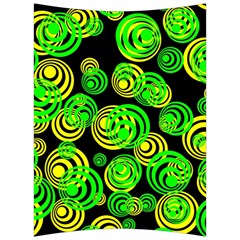 Neon Yellow And Green Circles On Black Back Support Cushion by PodArtist