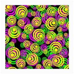 Bright Yellow Pink And Green Neon Circles Medium Glasses Cloth by PodArtist