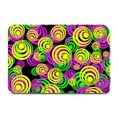 Bright Yellow Pink And Green Neon Circles Plate Mats by PodArtist