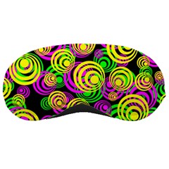 Bright Yellow Pink And Green Neon Circles Sleeping Masks by PodArtist