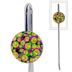 Bright Yellow Pink And Green Neon Circles Book Mark by PodArtist