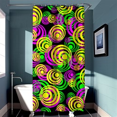 Bright Yellow Pink And Green Neon Circles Shower Curtain 36  X 72  (stall)  by PodArtist