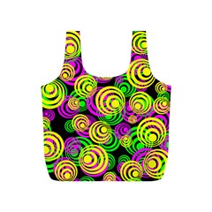 Bright Yellow Pink And Green Neon Circles Full Print Recycle Bags (s)  by PodArtist