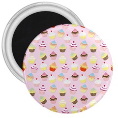 Baby Pink Valentines Cup Cakes 3  Magnets by PodArtist