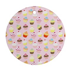 Baby Pink Valentines Cup Cakes Ornament (round) by PodArtist