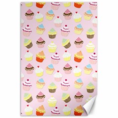 Baby Pink Valentines Cup Cakes Canvas 24  X 36  by PodArtist