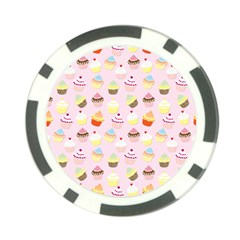 Baby Pink Valentines Cup Cakes Poker Chip Card Guard by PodArtist