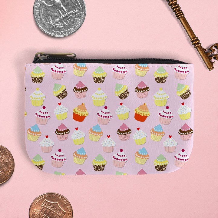 Baby Pink Valentines Cup Cakes Mini Coin Purses