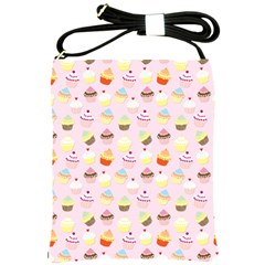 Baby Pink Valentines Cup Cakes Shoulder Sling Bags by PodArtist