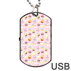 Baby Pink Valentines Cup Cakes Dog Tag Usb Flash (one Side) by PodArtist