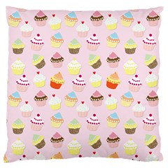 Baby Pink Valentines Cup Cakes Large Cushion Case (two Sides) by PodArtist