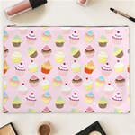 Baby Pink Valentines Cup Cakes Cosmetic Bag (XXL)  Front