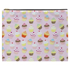 Baby Pink Valentines Cup Cakes Cosmetic Bag (xxxl)  by PodArtist