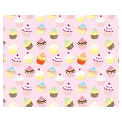 Baby Pink Valentines Cup Cakes Double Sided Flano Blanket (medium)  by PodArtist