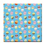 Pale Pastel Blue Cup Cakes Tile Coasters Front