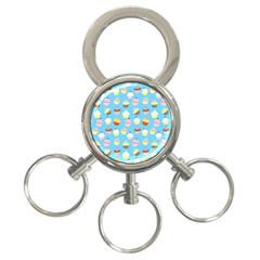 Pale Pastel Blue Cup Cakes 3-ring Key Chains by PodArtist