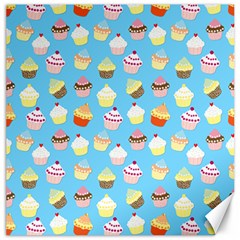 Pale Pastel Blue Cup Cakes Canvas 16  x 16  