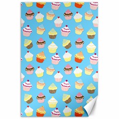 Pale Pastel Blue Cup Cakes Canvas 24  X 36  by PodArtist