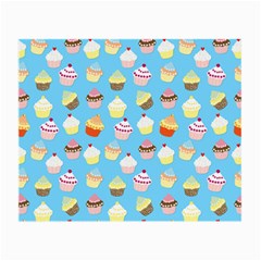 Pale Pastel Blue Cup Cakes Small Glasses Cloth (2-side) by PodArtist