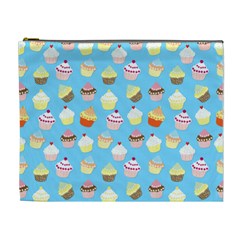 Pale Pastel Blue Cup Cakes Cosmetic Bag (xl) by PodArtist