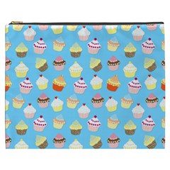 Pale Pastel Blue Cup Cakes Cosmetic Bag (xxxl)  by PodArtist