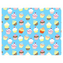 Pale Pastel Blue Cup Cakes Double Sided Flano Blanket (medium)  by PodArtist