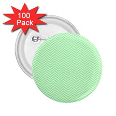    Classic Mint Green & White Herringbone Pattern 2 25  Buttons (100 Pack)  by PodArtist