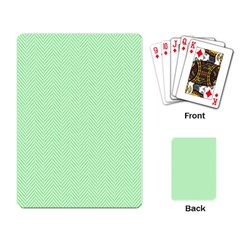    Classic Mint Green & White Herringbone Pattern Playing Card by PodArtist