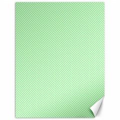    Classic Mint Green & White Herringbone Pattern Canvas 12  X 16   by PodArtist