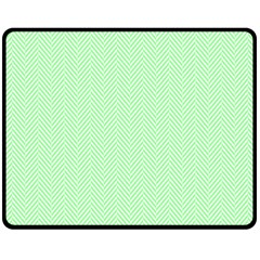    Classic Mint Green & White Herringbone Pattern Fleece Blanket (medium)  by PodArtist