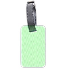    Classic Mint Green & White Herringbone Pattern Luggage Tags (two Sides) by PodArtist