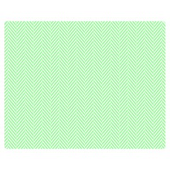    Classic Mint Green & White Herringbone Pattern Double Sided Flano Blanket (medium)  by PodArtist