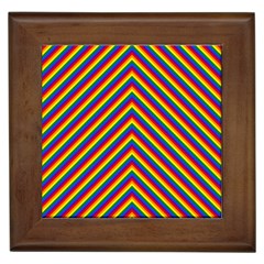 Gay Pride Flag Rainbow Chevron Stripe Framed Tiles