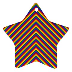 Gay Pride Flag Rainbow Chevron Stripe Ornament (Star)