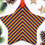 Gay Pride Flag Rainbow Chevron Stripe Ornament (Star) Front