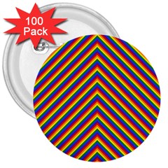 Gay Pride Flag Rainbow Chevron Stripe 3  Buttons (100 pack) 